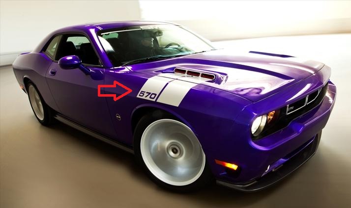 "570" Saleen Body Stripe Fender Hash Marks 08-up Challenger - Click Image to Close